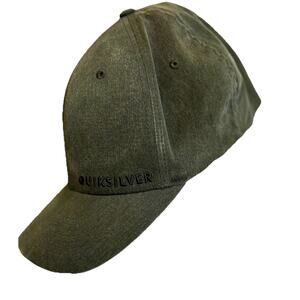 Quiksilver Sidestay Flexfit Hat Dark Gray Skate Surf Grunge Casual Trucker L/XL